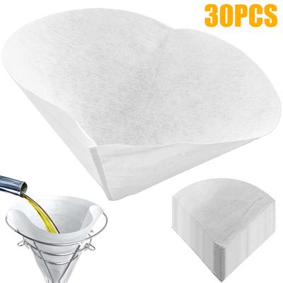 30 шт. Конусные фильтры для фритюрницы из нетканого материала, фильтровальная бумага для кулинарного масла, набор фильтров для еды и кленового сиропа для кафе, кухонные аксессуары