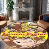 1pc Curious George Design Printed Area Round Carpet for Bedroom Living Room Home Decor Rugs Mat Non Slip Mat Rug for Bedside