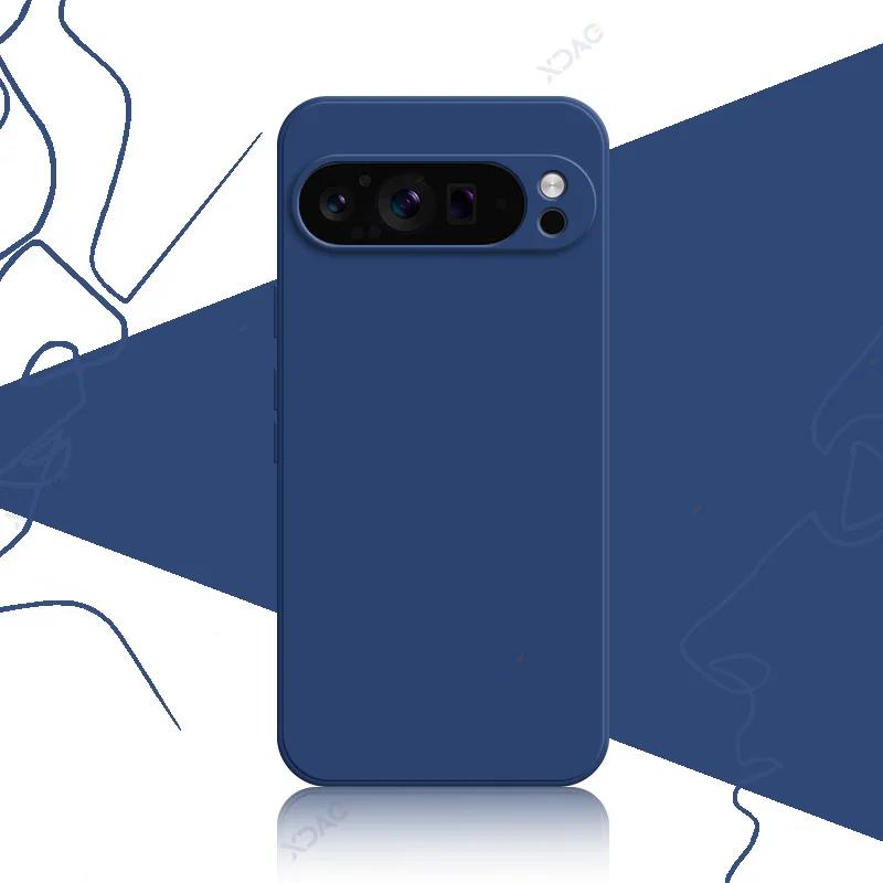 Милые чехлы для телефонов Google Pixel 9 Pro XL 5G, полностью мягкая роскошная квадратная задняя крышка из жидкого силикона Google9Pro Pixel9ProXL