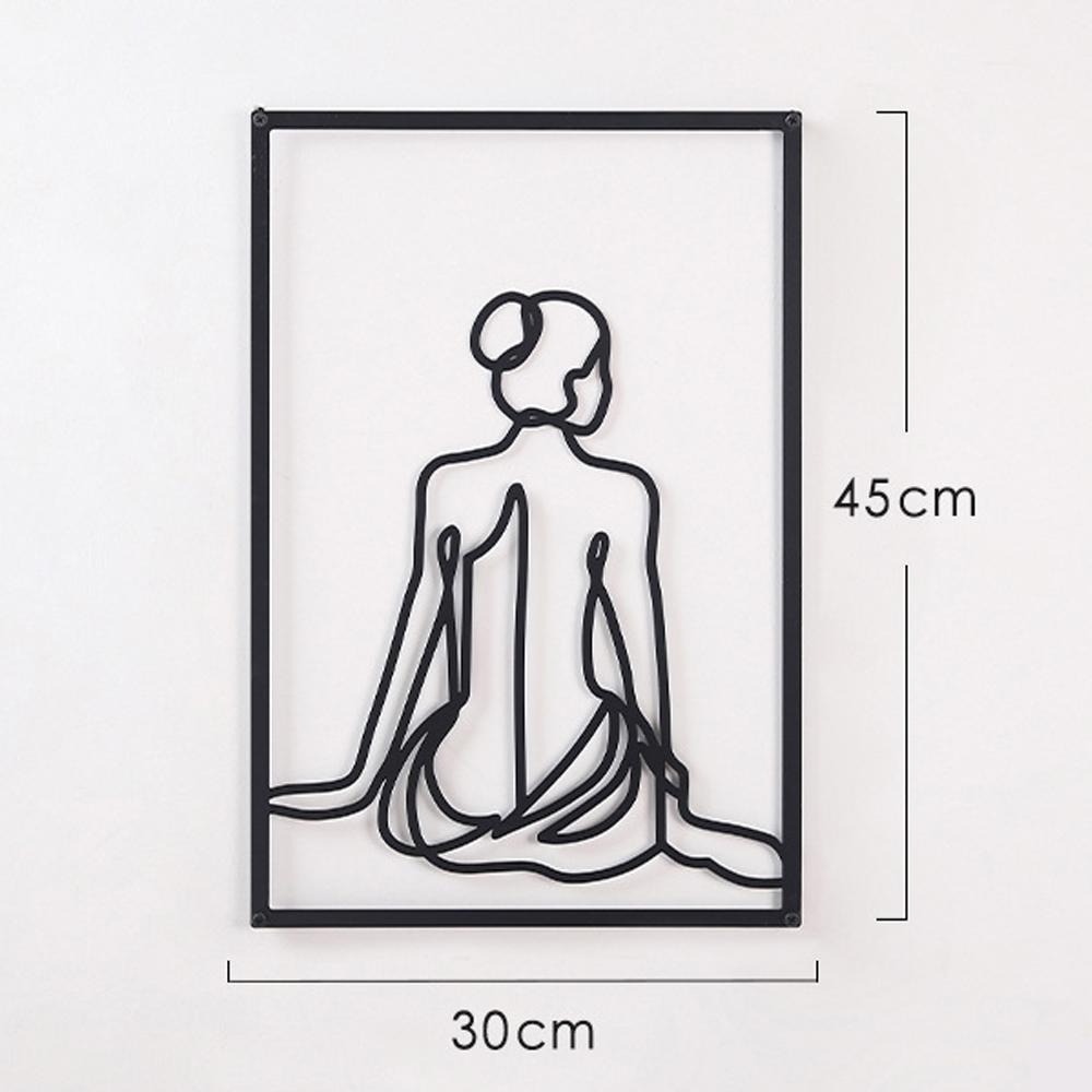 Metal Wall Painting Iron Wall Hanging Decoration Nordic Woman Silhouette Home Decor Macrame Wall Ledges Living Room Decor Gift