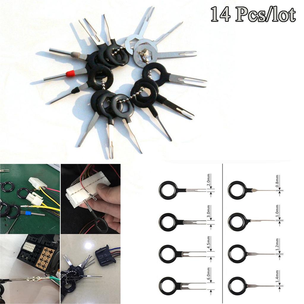 14 шт. Универсальные инструменты для извлечения контактов автомобильных разъемов проводки