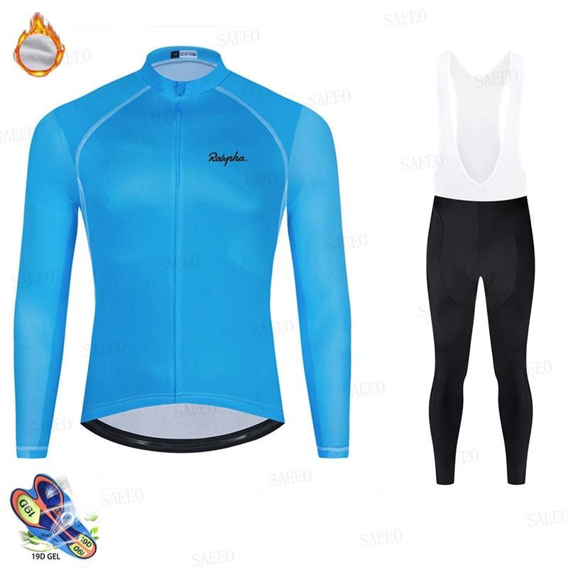 Womens Long Sleeve Bib Pants Cycling Suit Winter Warm Breathable Outdoor Bike Riding Outfit