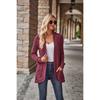 Autumn Winter Women Solid Color Pit Strips Jacket Coats Fashion Ladies Warm Clothing Casual Long Sleeve Cardigan Coat