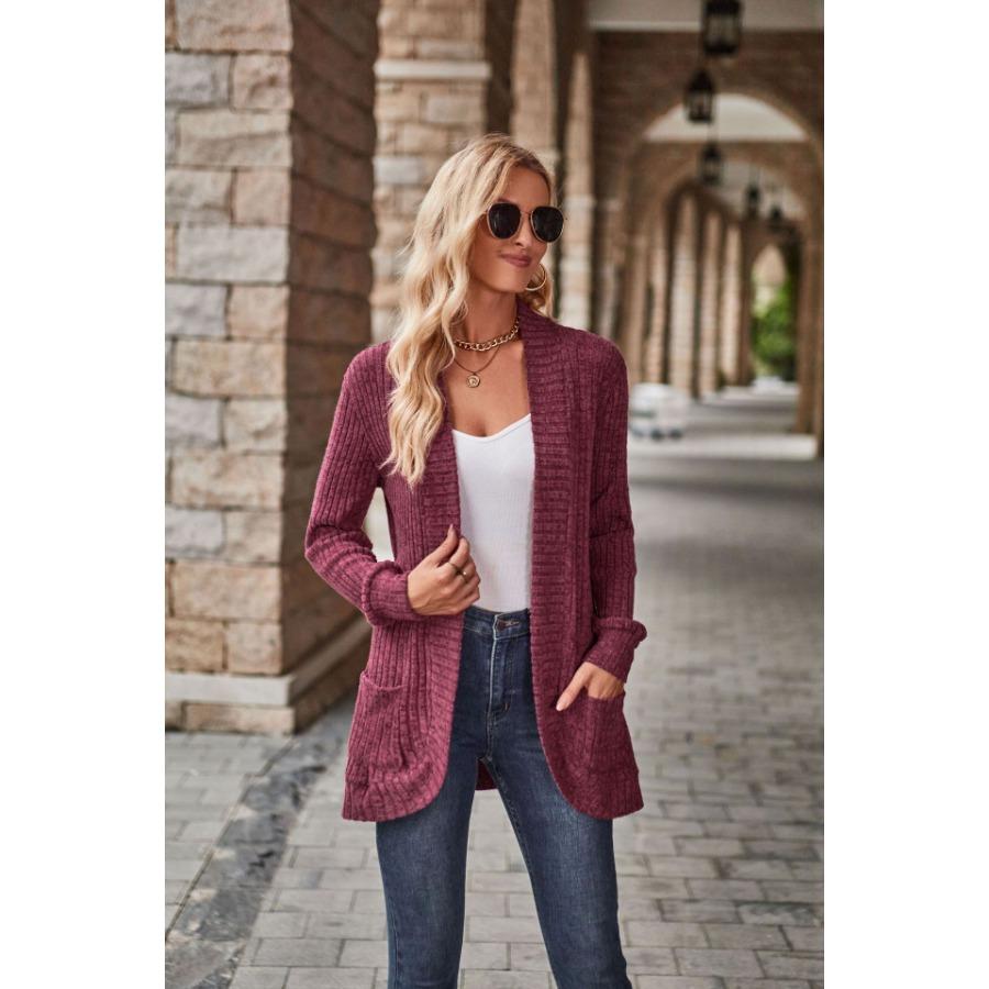 Autumn Winter Women Solid Color Pit Strips Jacket Coats Fashion Ladies Warm Clothing Casual Long Sleeve Cardigan Coat
