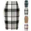 Women's Fashion Casual High Waist Plaid Slim Pencil Half-body Skirt