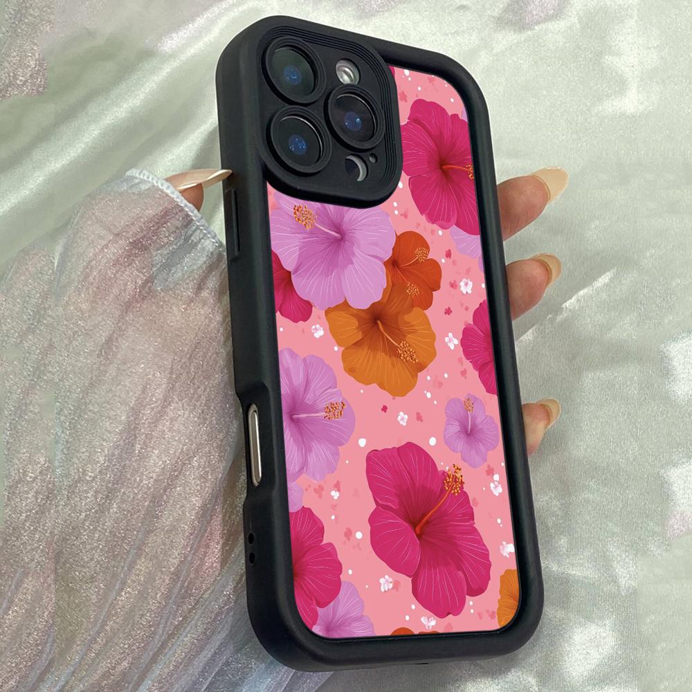 JT292 Иллюстрация Цветы Разноцветный для iPhone 17 16 15 14 13 12 Pro Max Samsung S26 S25 Ultra A17 A16 A07 A56 A06 A15 Xiaomi 15T Redmi 15c Мягкий Чехол