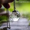 Women Gift For Her New Handmade Clear Crystal Ball Pendant Dandelion Wishing Necklace Dandelion