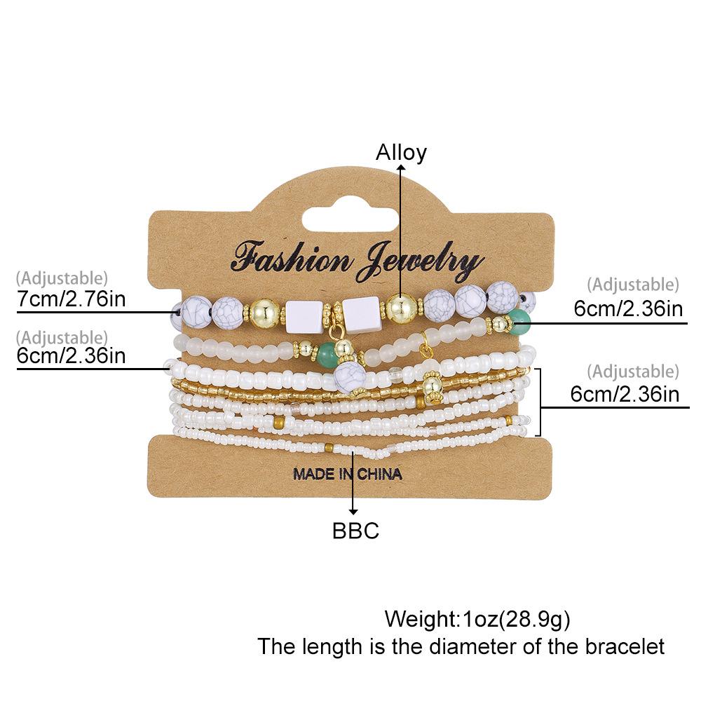 Богемный браслет ручной работы с бусинами, набор браслетов для женщин, летний красочный браслет-цепочка из бисера для девочек, ювелирные изделия в стиле бохо, аксессуары