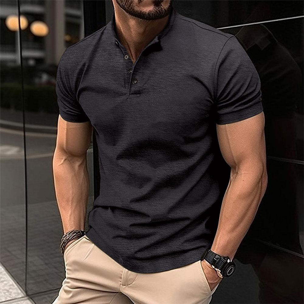 Print Men Summer Short Sleeve Button Polo Shirt Men Slim Fit Golf Polo Shirt Stand Collar Polo Shirt