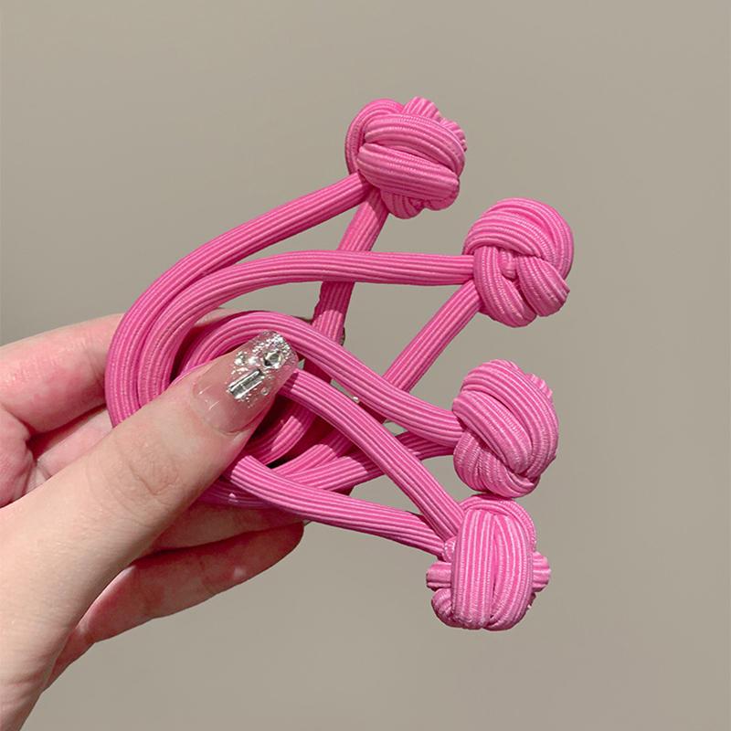 Высокая повязка для волос с конским хвостом, эластичная резинка, китайский узел, веревка для волос, резинка для волос, простая завязанная веревка для волос для женщин, декор, подарок