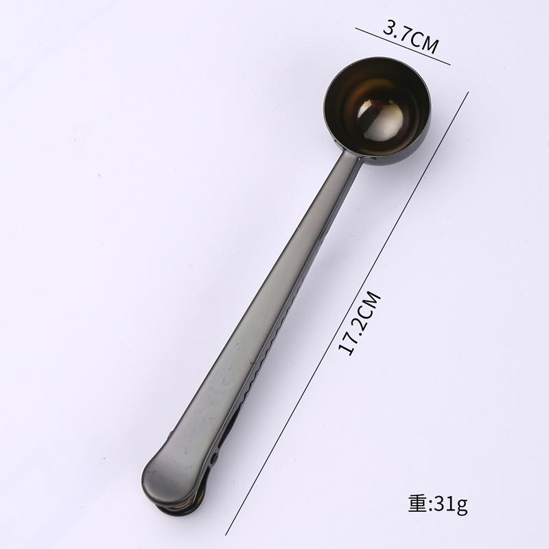 2 в 1 ложка-лопатка для кофе из нержавеющей стали с зажимом для герметизации, серебряные кухонные принадлежности с зажимом для герметизации, кухонные принадлежности в подарок