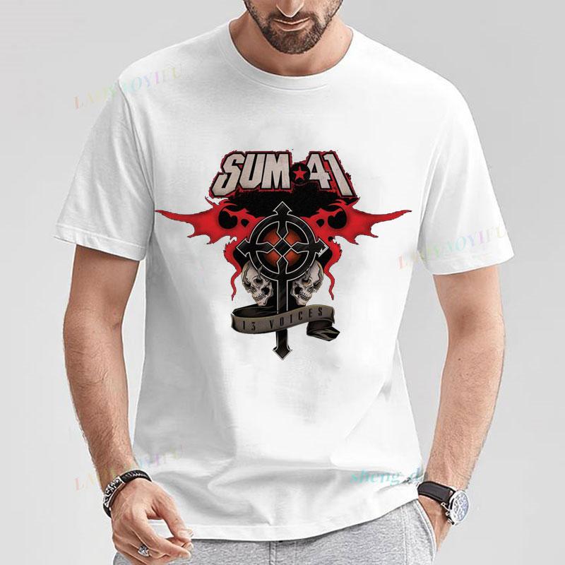 Rock Band Playera Sum 41 Unisexs T Shirts SUM41 Popular Punk Graphic Short Sleeve O Neck TShirt Casual Loose Clothes