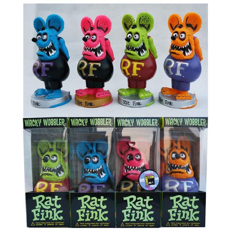 Милая ПВХ коллекционная фигурка Rat Fink с привлекательными цветами и в упаковке
