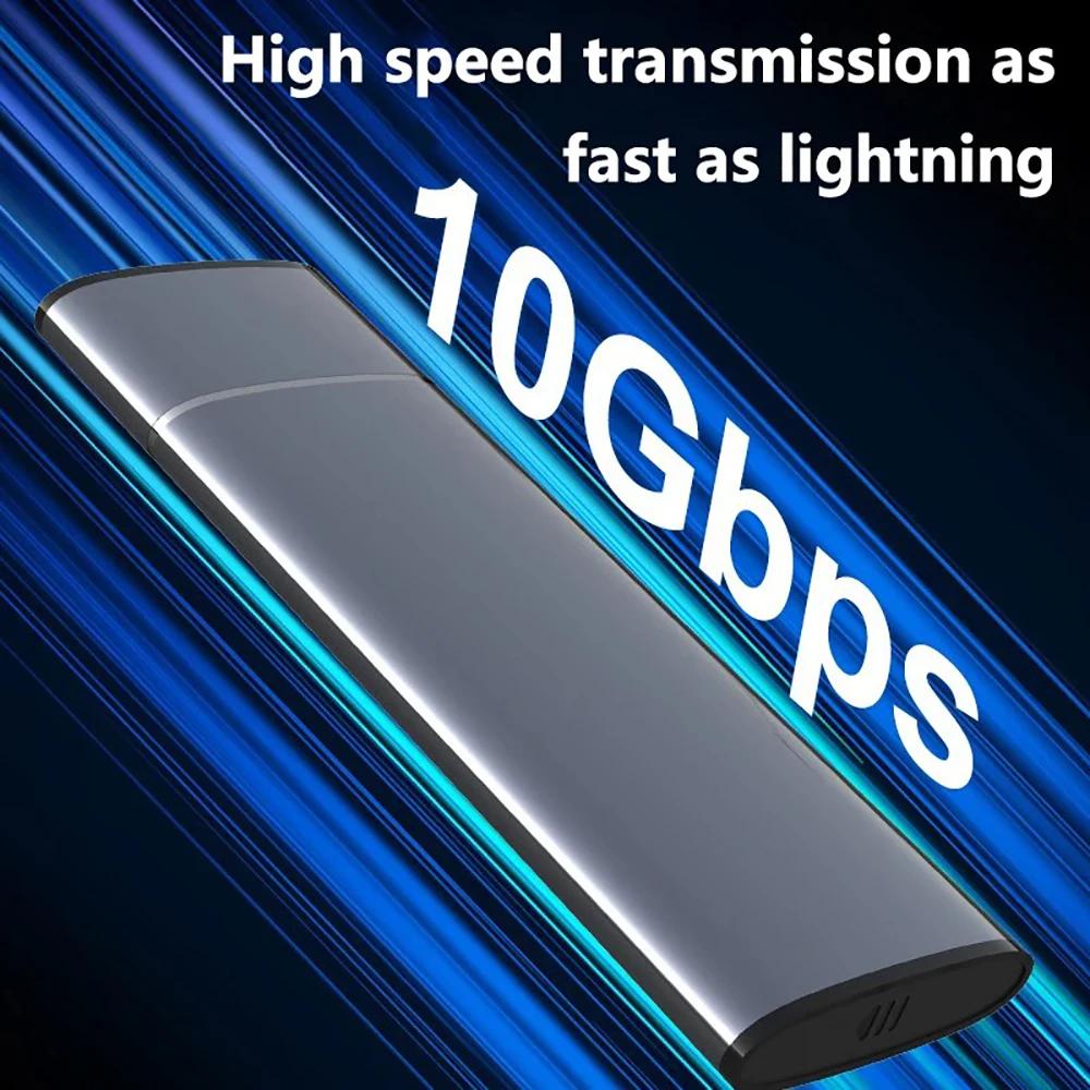 Адаптер-контейнер для M.2 NVMe SSD Алюминиевый корпус для HDD/SSD USB C 3.1 Gen2 10 Гбит/с к NVMe SATA NGFF PCIe Внешний бокс для ноутбука/ПК