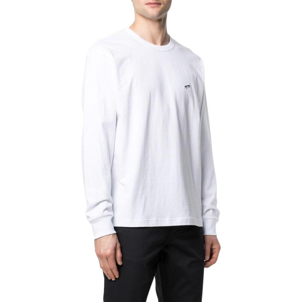 Vans Solid Color Logo Embroidered Pullover Crew Neck Long Sleeve Sweatshirt Men Sweatshirt White VN0A5E1LWHT
