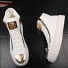 Fashion Brand designerWhite High-top Men's Thick-soled Sports Casual Shoes, Trendy Genuine Leather, Heightening Men's Shoes A4