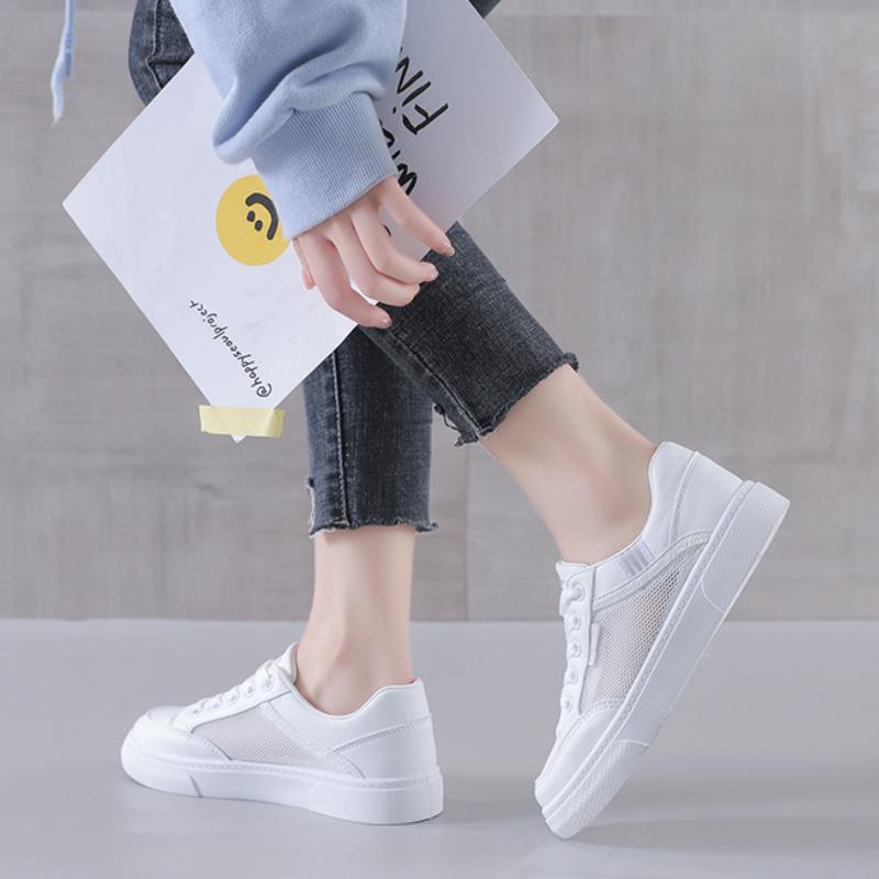Fashion Simplified Vulcanized Shoes 2024 New Summer Mesh Breathable Board Shoes Versatile Trendy Casual Women's Shoes Zapatos De Mujer
