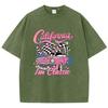 Летние женские хлопковые стираные футболки California 1998 I'M Classic Racing с принтом, свободные футболки с круглым вырезом и потертостями, женская одежда