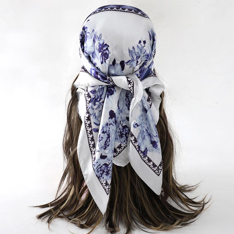 Luxury Silk Shawl Square Scarf For Women Horse Print Hijab Fashion Wraps Neckerchief Female 70*70cm Handkerchief Bandana Girl