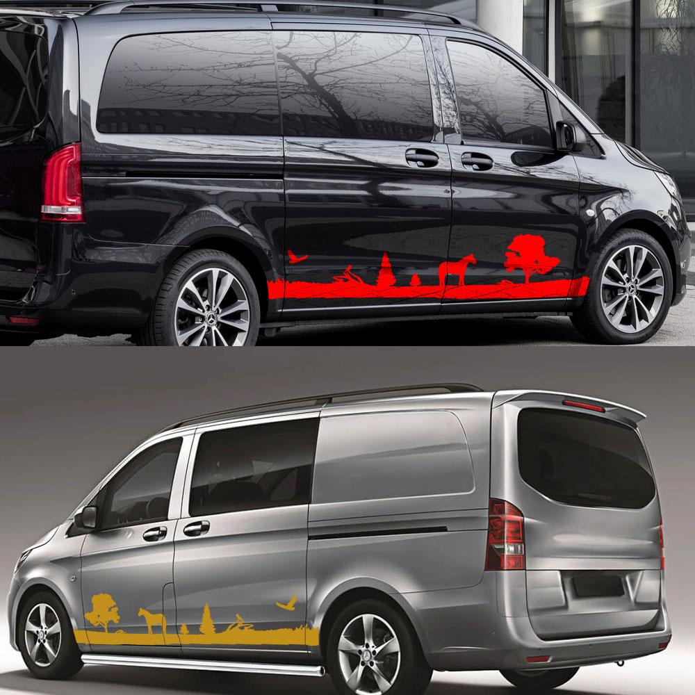 2 шт. автомобильные наклейки для Mercedes Benz Vito V Class Viano W447 WV639 W638 Camper Van графика виниловые наклейки авто тюнинг
