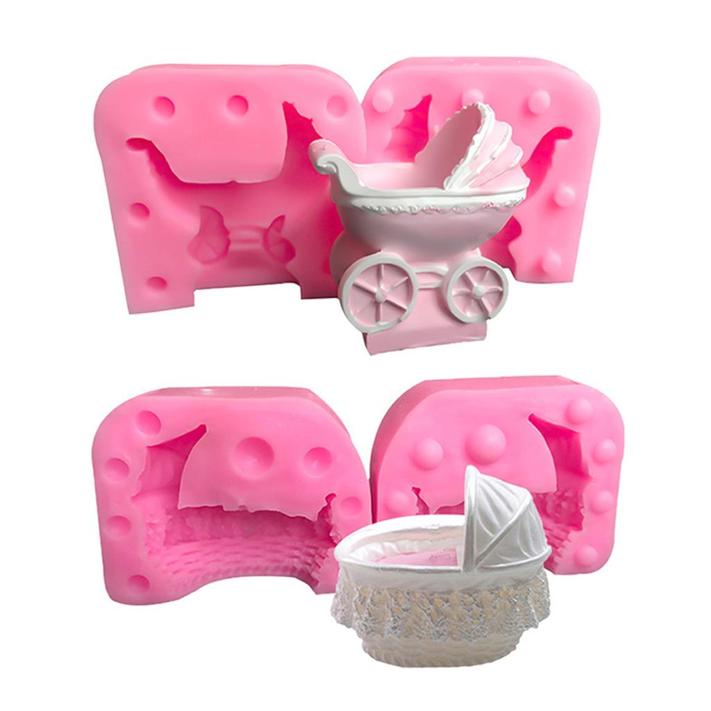 Chocolate Moulds Baby Stroller Shape Baking Mold Fondant Mould Candy Molds Silicone Material Great Gift for Baking Lover