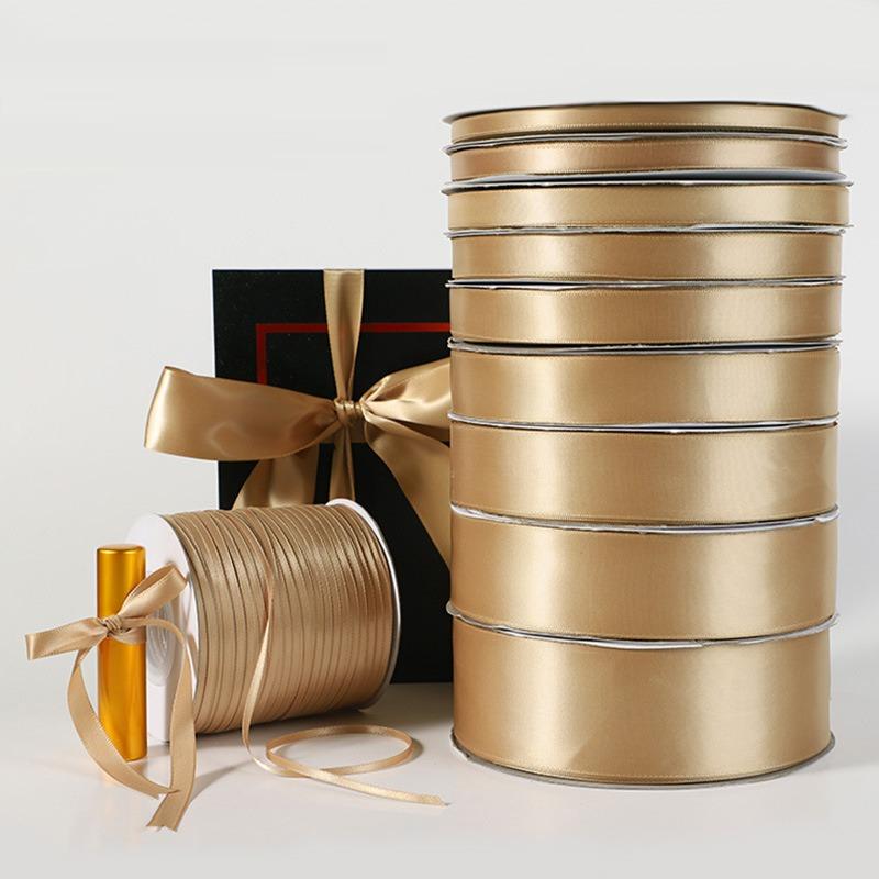 Ленты из шелкового атласа, подарочная упаковка, украшения, подарочные коробки, ленты, товары для рукоделия, шампанское, золотая лента