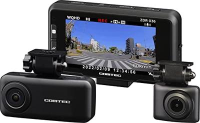 Comtec ZDR036 Автомобильный видеорегистратор, 2 камеры: передняя и задняя, 3,7 миллиона пикселей, WQHD