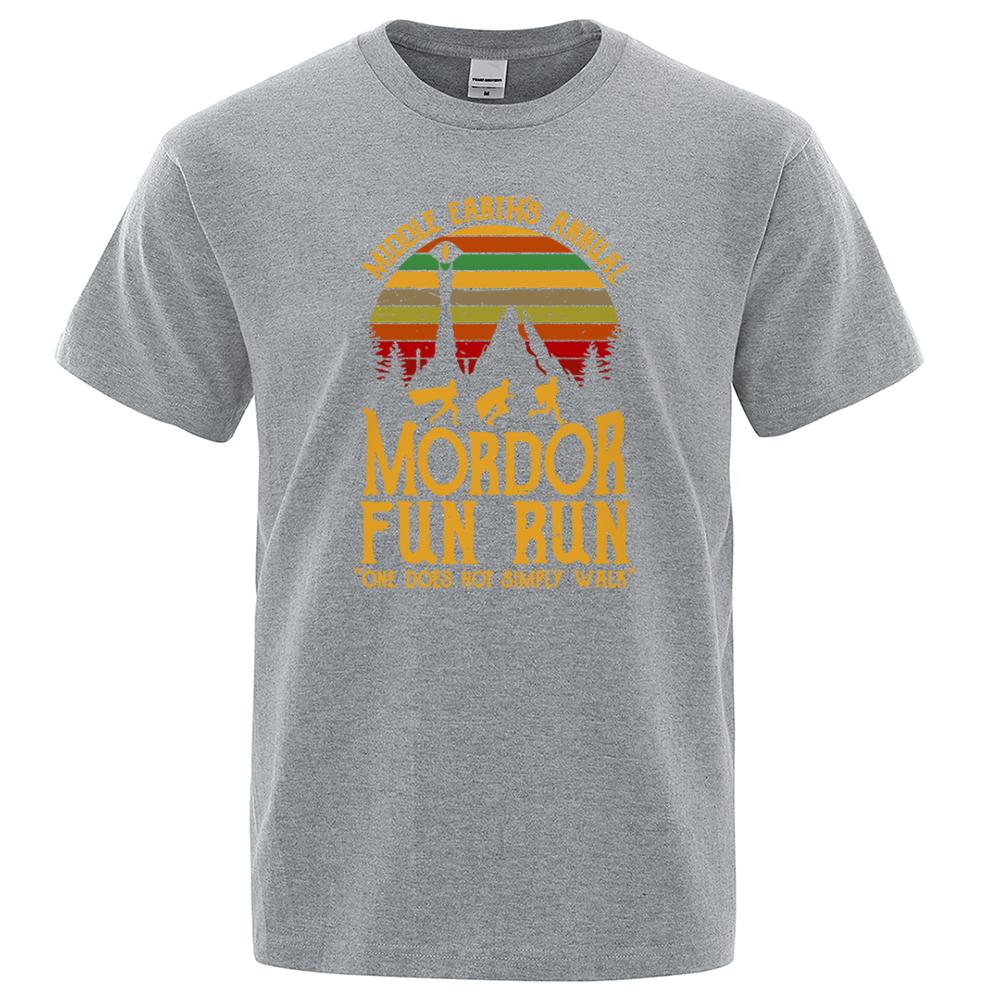Cotton Middle Earth'S Annual Mordor Fun Run Print T Shirt Men Women Tshirts Summer Cotton Tops Cotton Loose Street Hip Hop T-Shirts