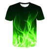 New Fashion Trend Casual Cool Flame Children's Women's Short-sleeved Round Neck T-shirt