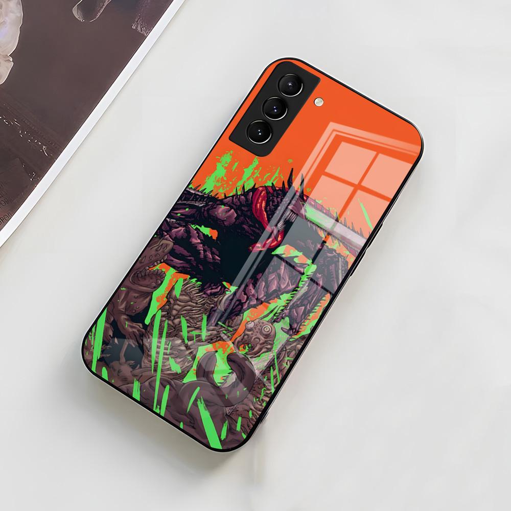 Аниме Человек-бензопила Чехол для телефона Samsung A56 A36 A26 A16 A15 A25 A35 A55 A14 A34 A24 A54 Стеклянный чехол