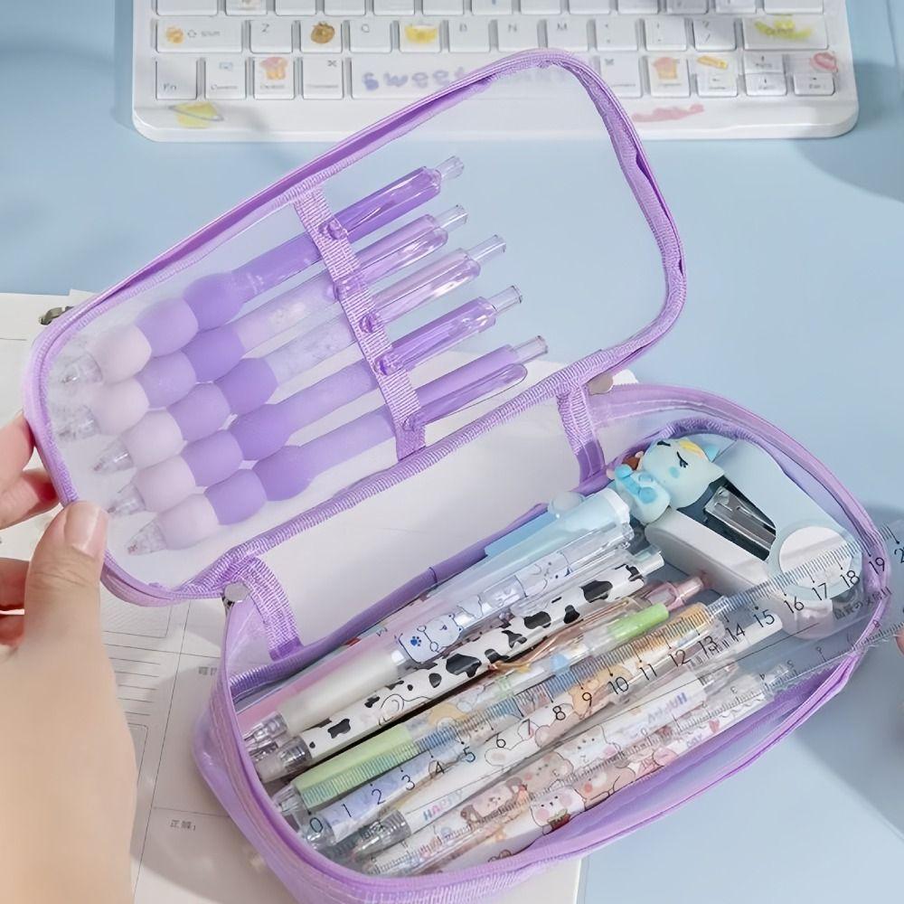 Легкий сетчатый пенал большой емкости эстетическая сумка для студентов канцелярские принадлежности