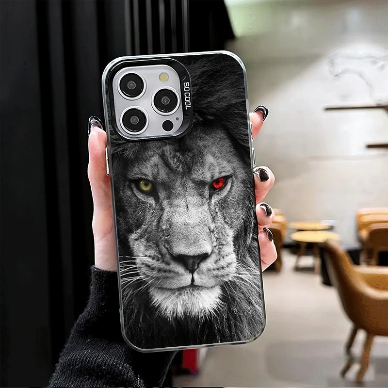 Чехол для телефона 'Лев Мужчина Король' Мягкий для iPhone 15 16 17 Pro Max 17Air 16E 14 Plus 13 12 Mini Ударопрочный Задняя крышка