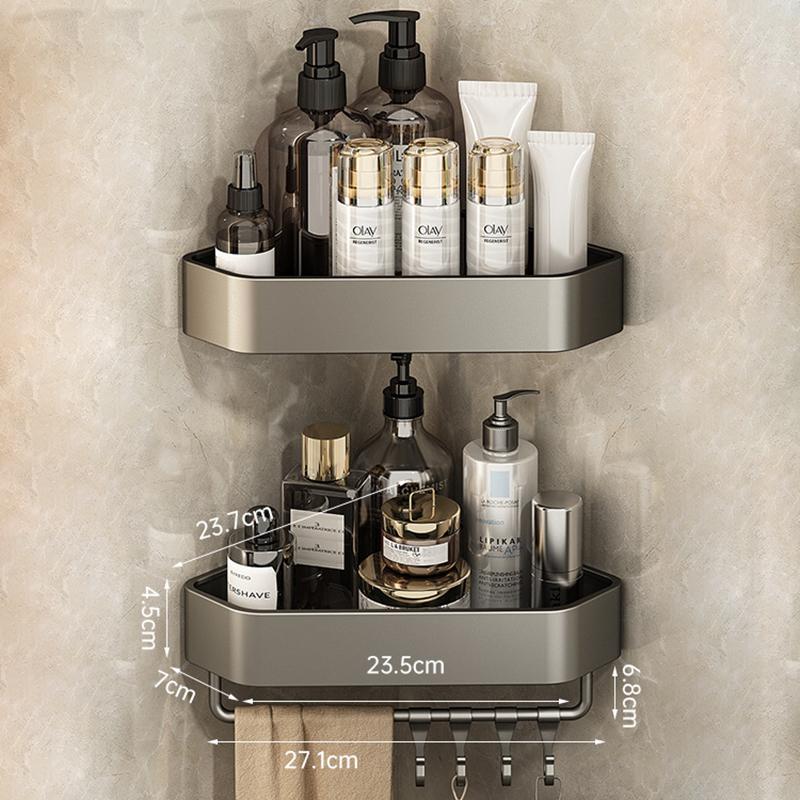 Аксессуары для ванной комнаты 2/3/4-слойная вешалка для полотенец Хранение туалетных принадлежностей Полка для ванной комнаты Серая настенная полка для унитаза Алюминий