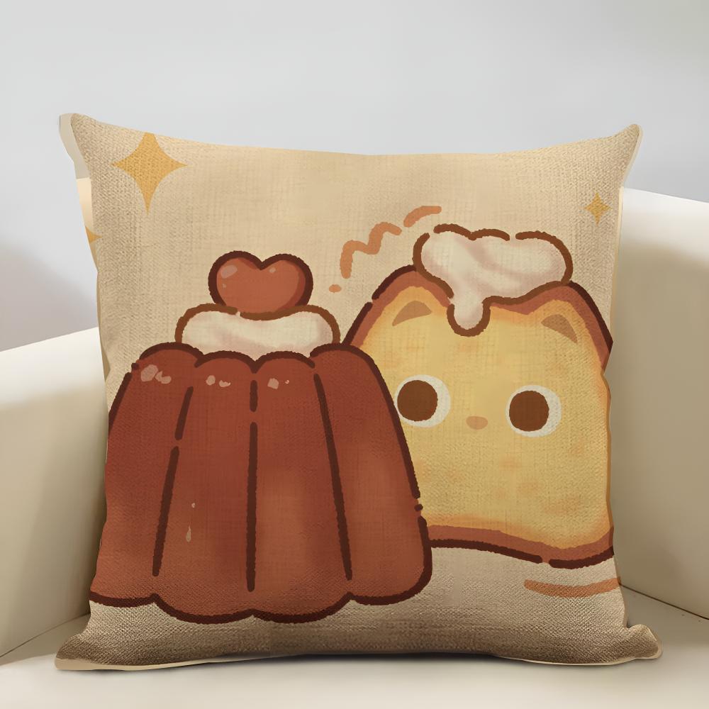 Animal-shaped Desserts Cushion Cover Household Decoration Linen Sofa Cushion Cover: Skin-Friendly & Breathable With Invisible Zi