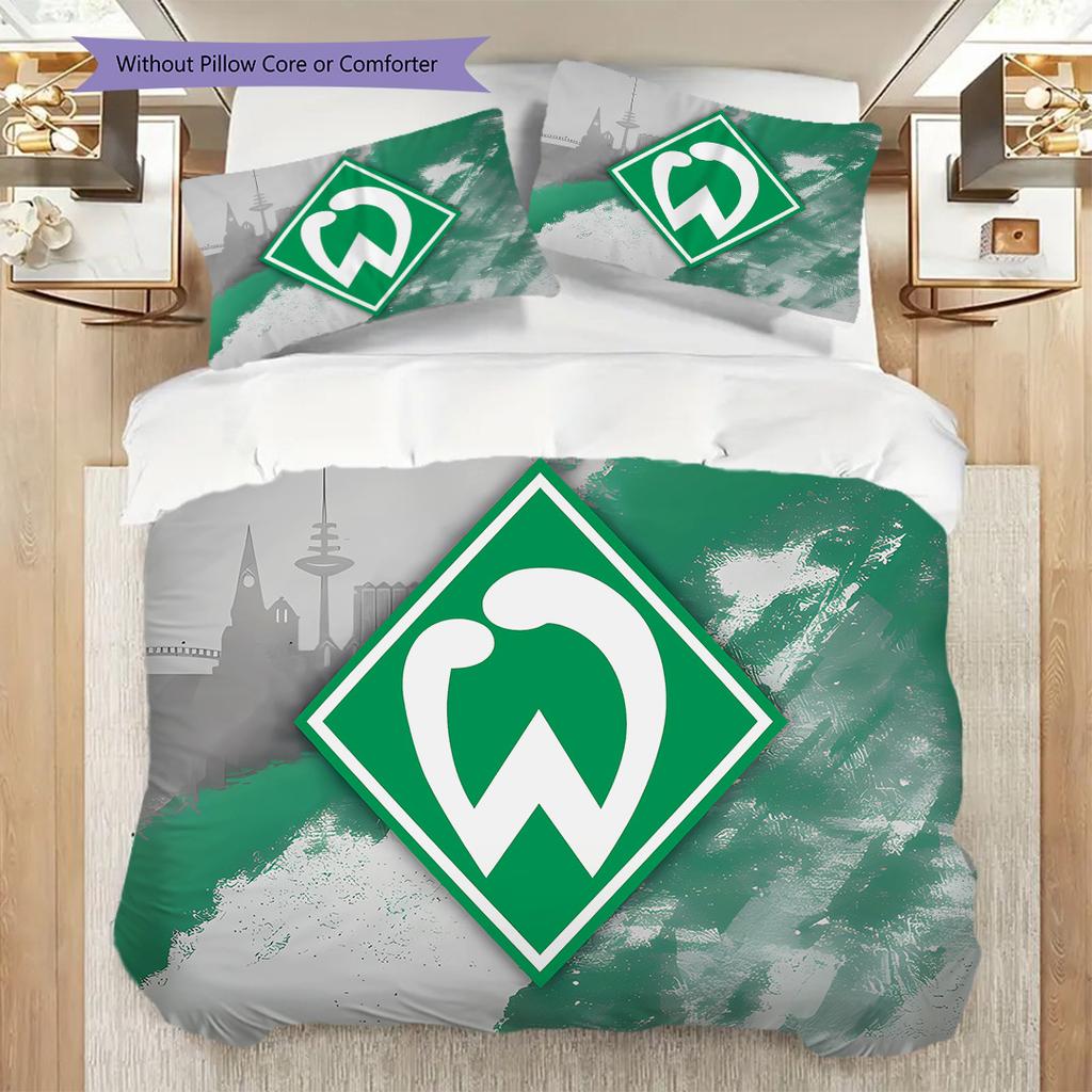 SV Werder Bremen Pattern Bedding Quilt Set Quilt Cover Pillowcase Home Decoration Birthday Gift (1 * duvet cover + 2 * pillowcase, without core)
