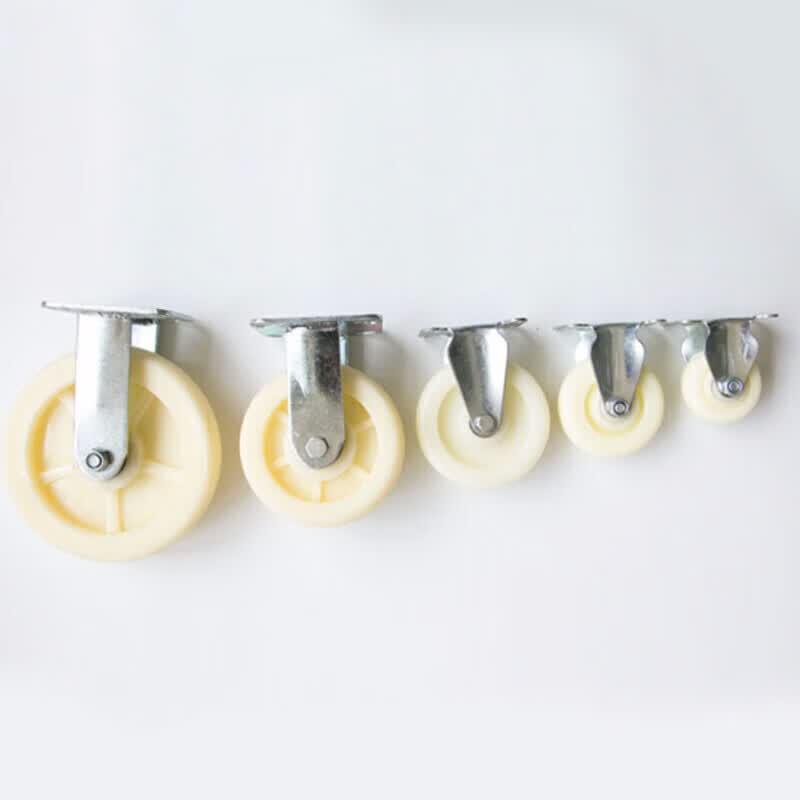 Bingyu White Nylon Industrial Caster Wheel Set