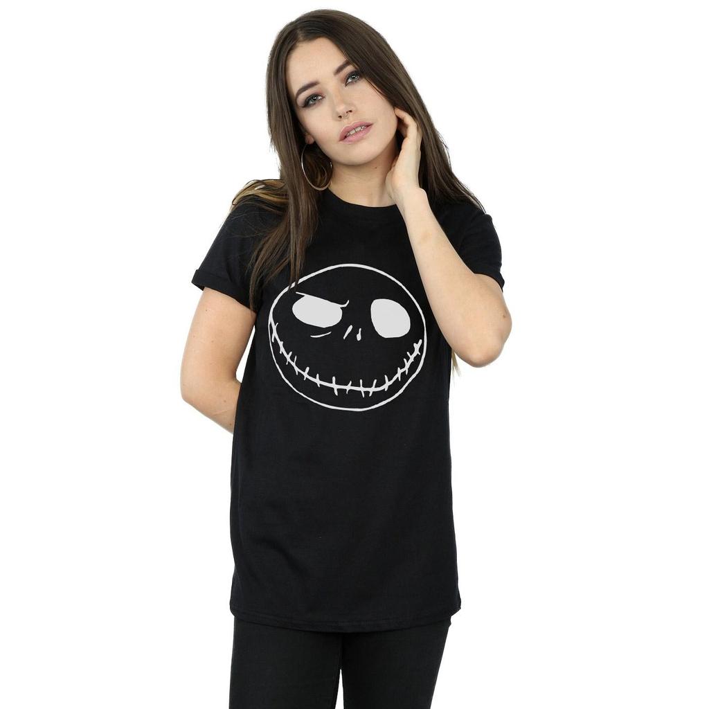 Disney Womens/Ladies Nightmare Before Christmas JackÂ´s Big Face Cotton Boyfriend T-Shirt