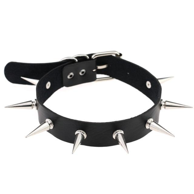 Goth Punk Spike Rivet Choker Collar For Women Steampunk Pentagram Necklace Emo Neck Strap Cosplay Chocker Gothic Accessories