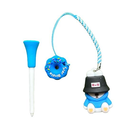 Мультяшный держатель для гольф-ти с защитой от потери, с дизайном пластикового пончика для ти