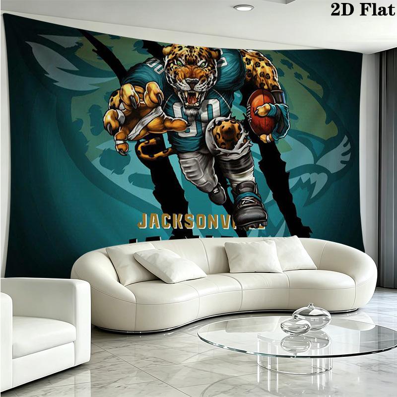 Jacksonville Jaguars Wall Tapestry Aesthetic Wall Hanging Printed Fabric Blanket Decorative Tapestries for Bedroom Living Room Home Decor