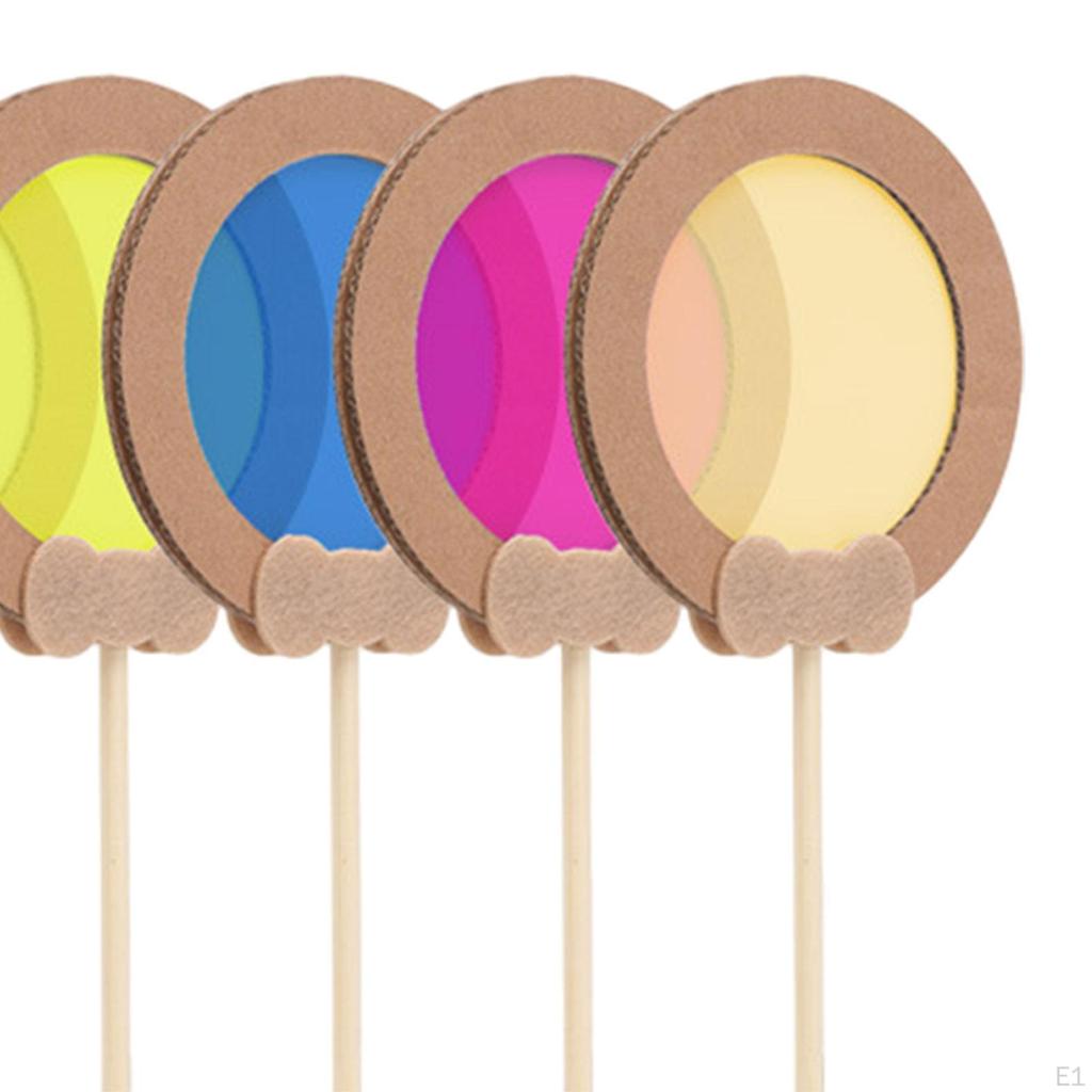 5 Pieces Kids Science Color Paddles Optical Learning Preschool Teaching Tools Discovery