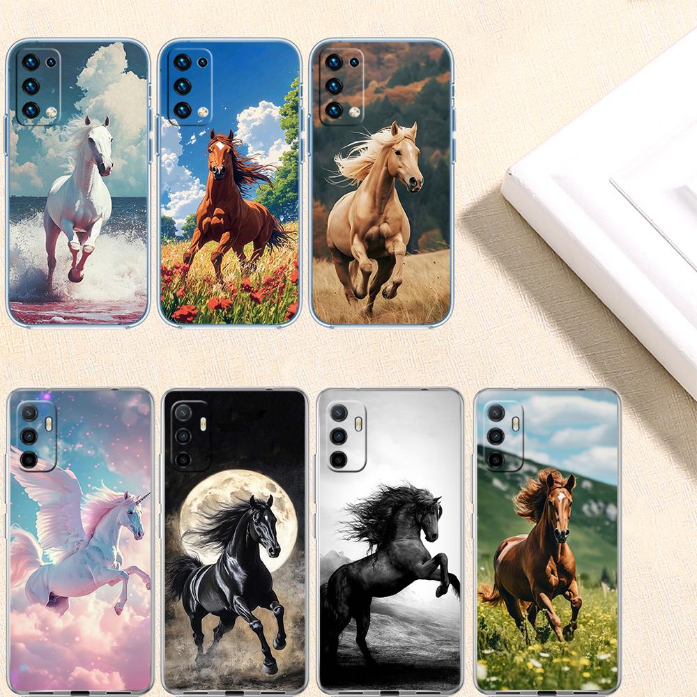 NH22 Fine Horse Transparent Phone Case for Motorola Moto G40 G04 G05 One Ace Action Fusion + Plus Hyper Macro Vision Zoom