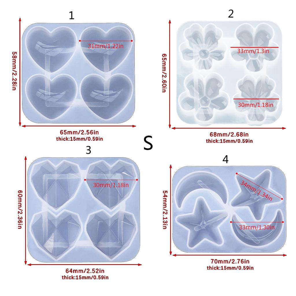 Сделай сам Хрустальный брелок Силиконовая форма с отверстием Ювелирное изделие Сердце Эпоксидная смола Изготовление форм для Дня святого Валентина Праздник Фестиваль