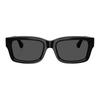 Temple Lettering Acetate Square Sunglasses Women's Black