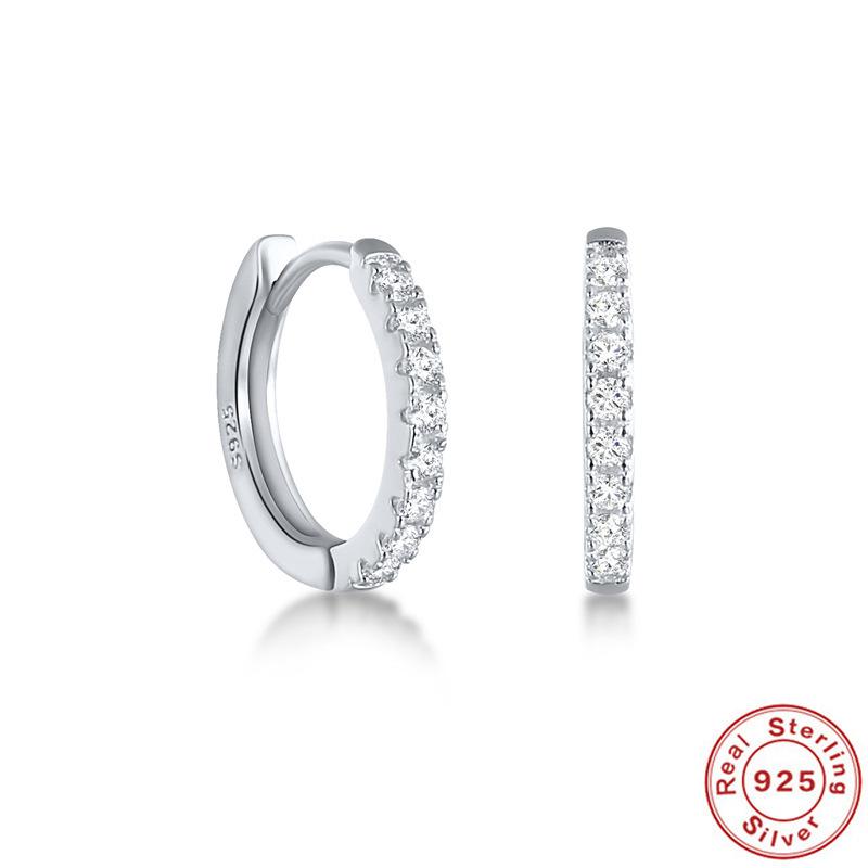 Стильные и простые серьги-гвоздики в стиле Ins из стерлингового серебра S925, универсальные, квадратные, с бриллиантами, классические