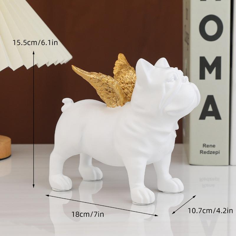 Simple Modern Home Decoration Accessories Black Gold Bulldog Ceramic Dog Crafts Living Room Entrance Desktop Decor Ideas
