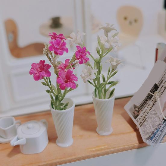 Миниатюрные цветы Мини-растение в вазе Модель Миниатюрное искусственное растение с цветами для украшения кукольного домика, Фотодисплей
