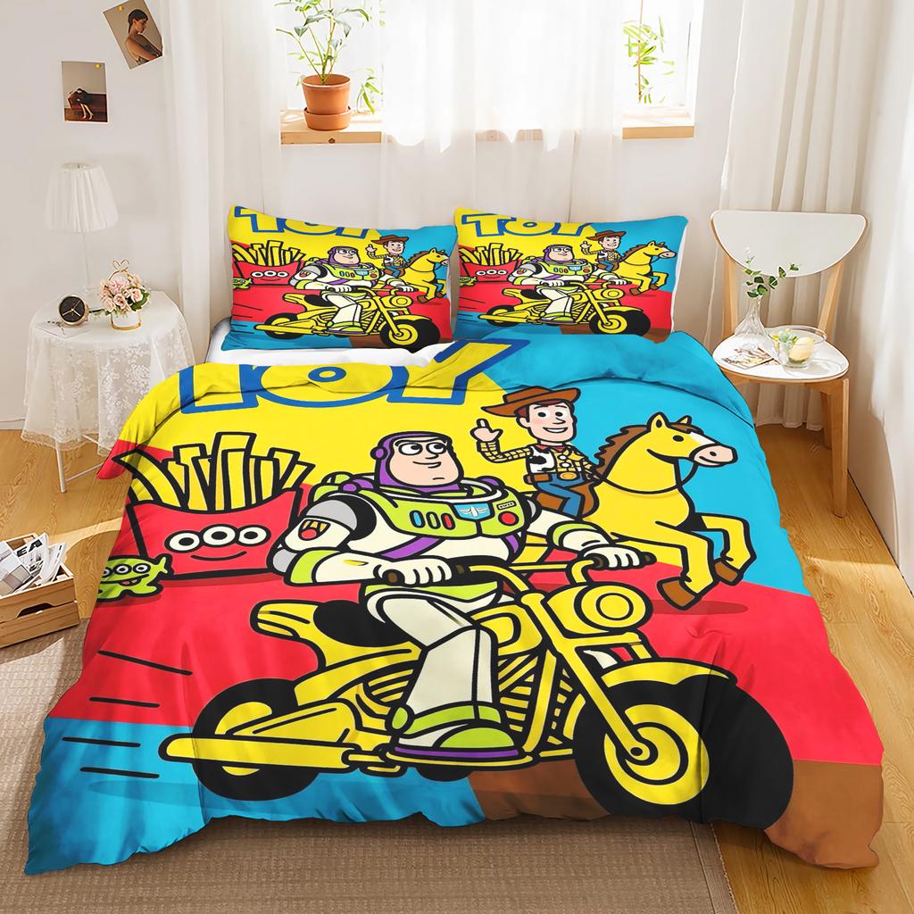 Toy Story 3-Piece 1 Quilt Cover One Piece Bedding Set Comforte Luxus Exquisite Birthday Gift 100% Polyester Home Decor