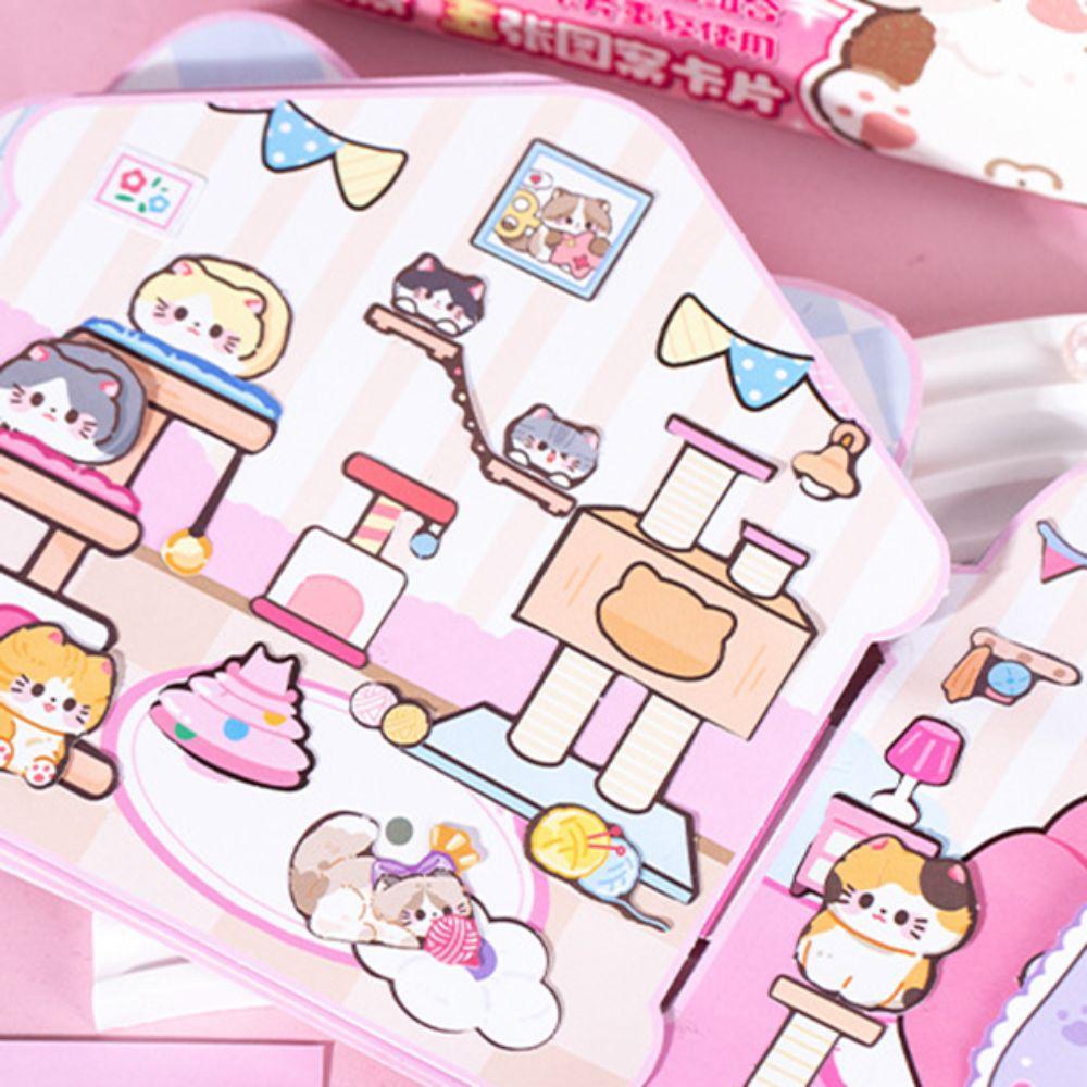 Магнитная книга ручной работы Монтессори DIY для детей, занимающаяся книга, игрушка, наклейка для кошки, подарок на день рождения