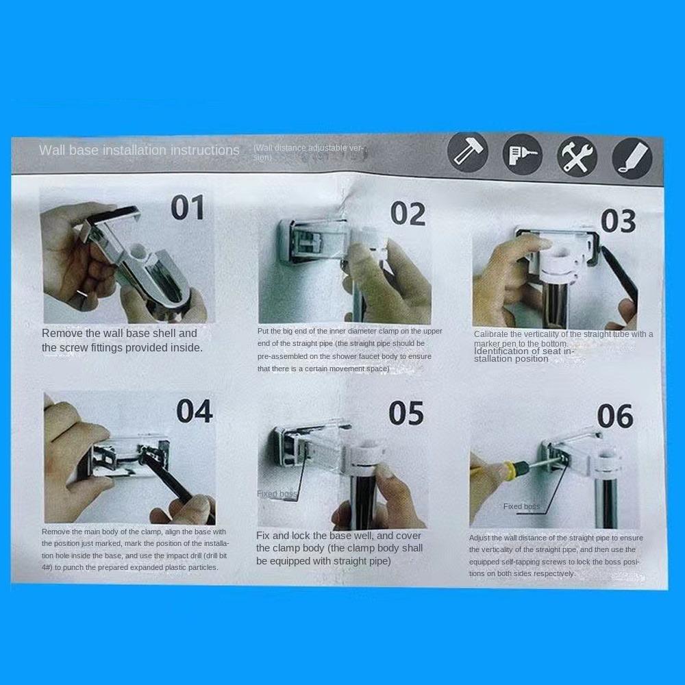 Регулируемая подъемная штанга Фиксированное основание Пластиковая направляющая штанга Стойка Зажим Кронштейн для трубы для ванной Комнатные аксессуары